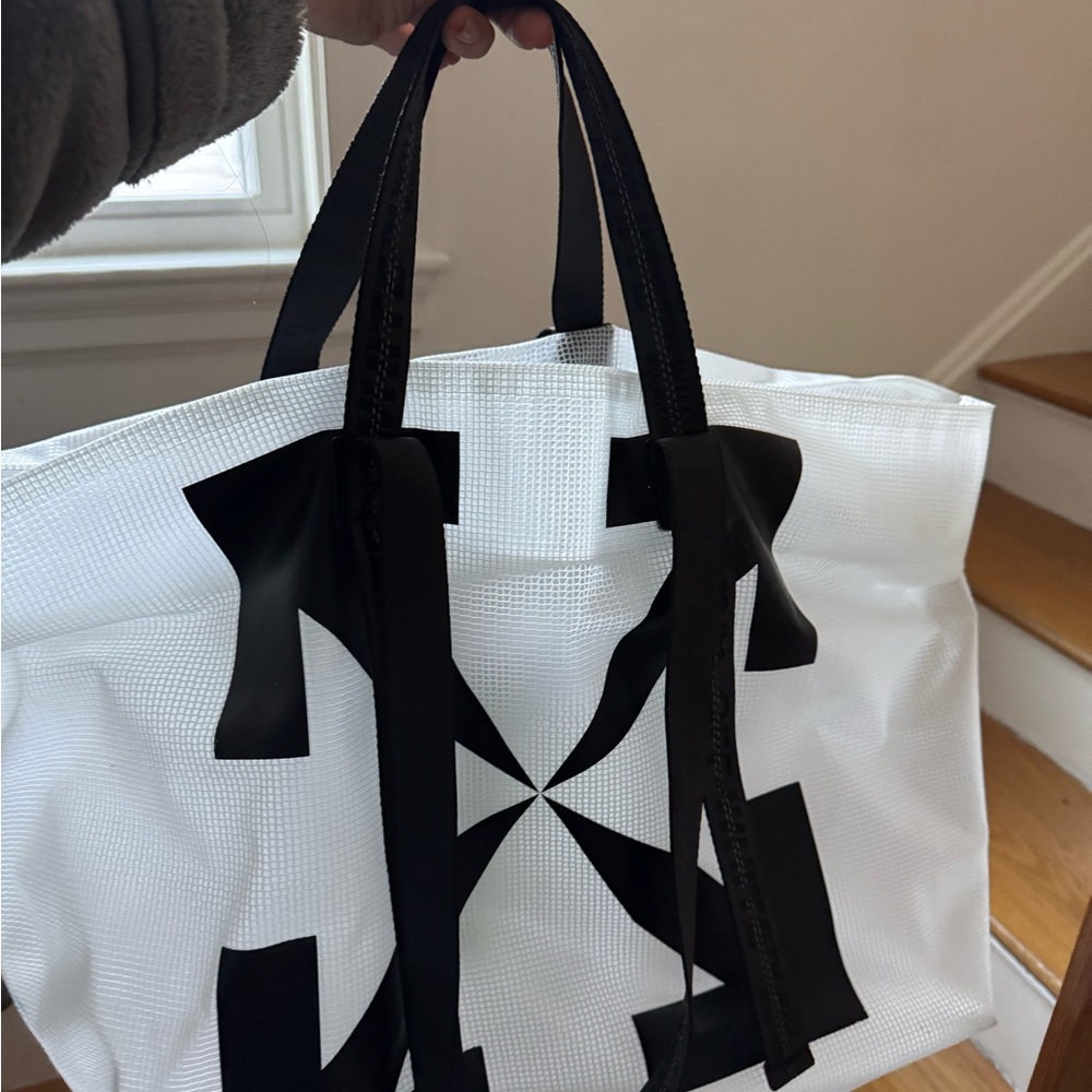 Off-White Black and White Graphic Tote